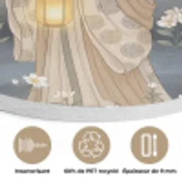 Aziatisch - Vrouw - Kimono Akoestische PET Vilt - Rond klein -closeup_FR