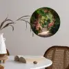 Doorkijk - Tropisch - Bloemen - Natuur Wandcirkel behangsticker klein -sfeer3