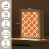 Oranje - Ruitpatroon - Wit Light Box met kabel (Tafellamp) klein 925 -USP_NL