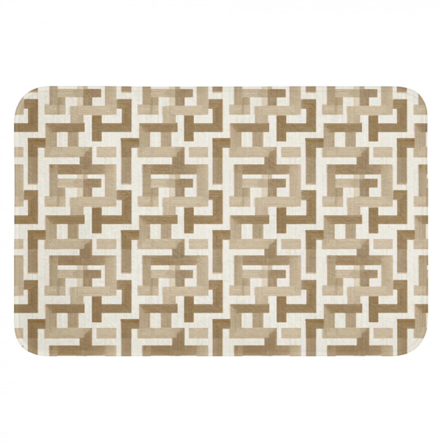 Geometrisch - Retro - Bruin Badmat klein 997 -3d