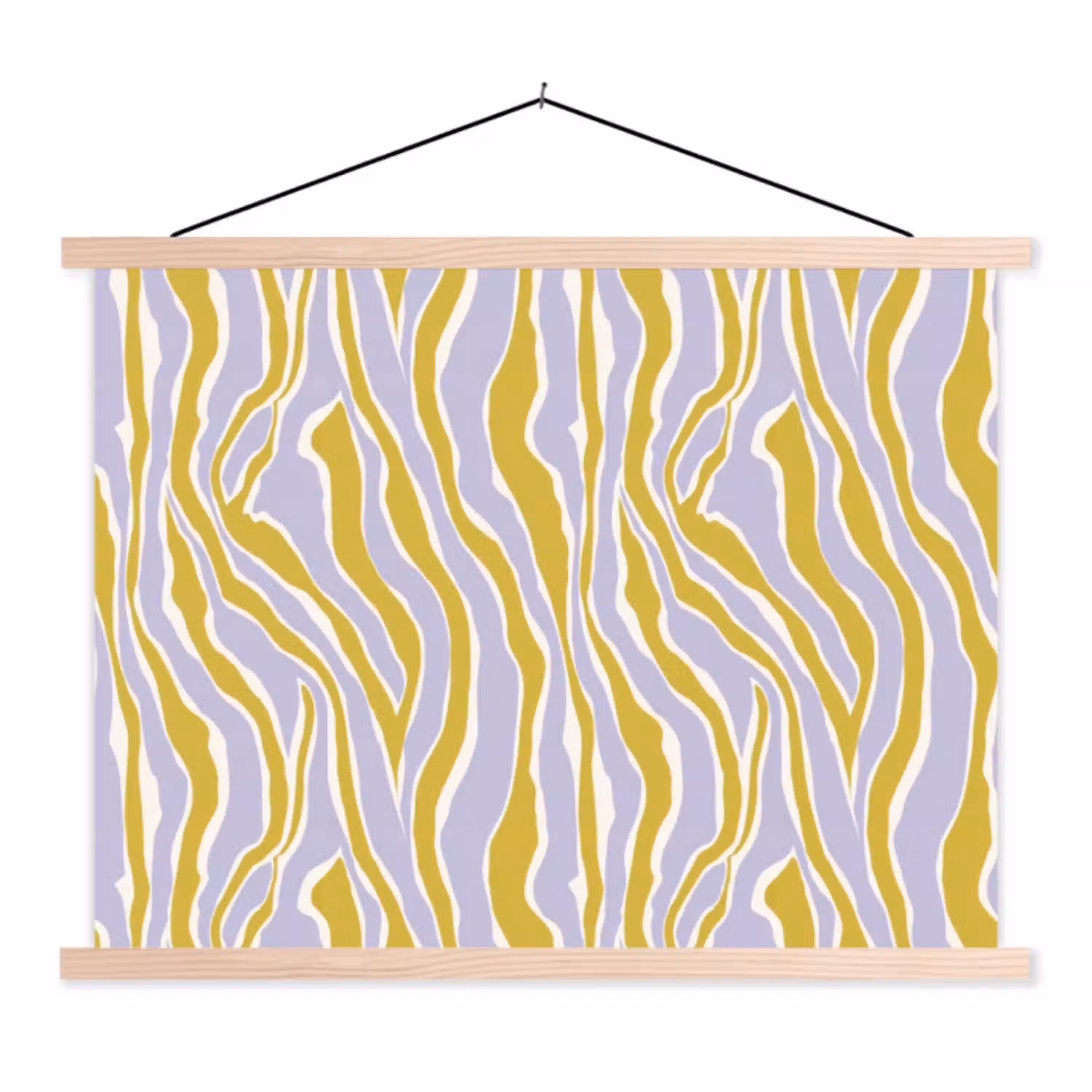 Zebra - Modern - Meerkleurig textielposter latten blank klein 122 -3d