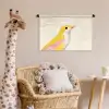 Vogel - Minimalistisch - Geel Wandkleed katoen klein -wsfeer5_kind