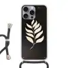 Blad - Wit - Minimalistisch Hoesje iPhone 16 Pro Max met koord klein -3d