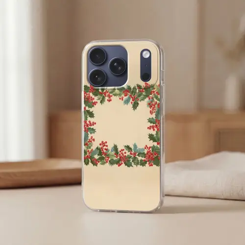 Hulstrand - Bessen - Beige Telefoonhoesje iPhone 17 Pro klein -sfeer2