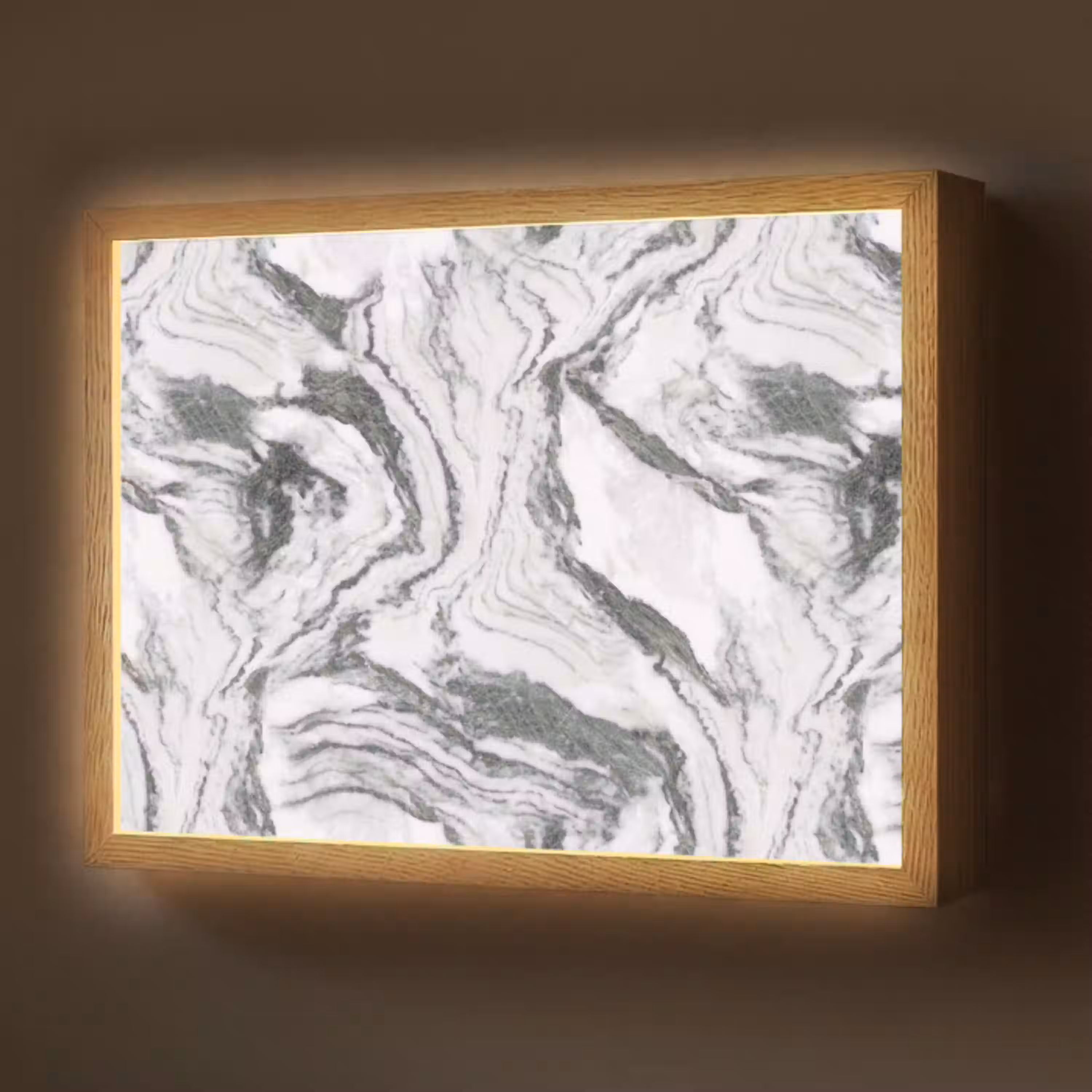 Wit - Marmer - Golvend - Grafiet Light Box met batterij (Wandlamp) middel 907 -z3d_website
