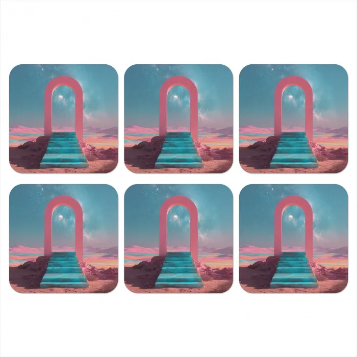 Trap - Boog - Sterrenhemel onderzetter kurk middel -3d
