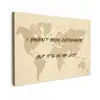 Beige - Wereldkaart - Quote - Handgeschreven Tuinposter op houten frame 2 cm dik middel -3d