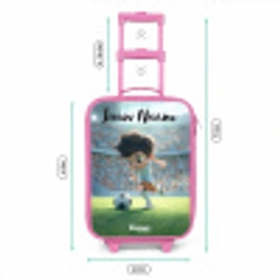 Jongen - Stadion - Voetbal - Zonlicht Kinderkoffer - Roze klein -productfoto_formaten