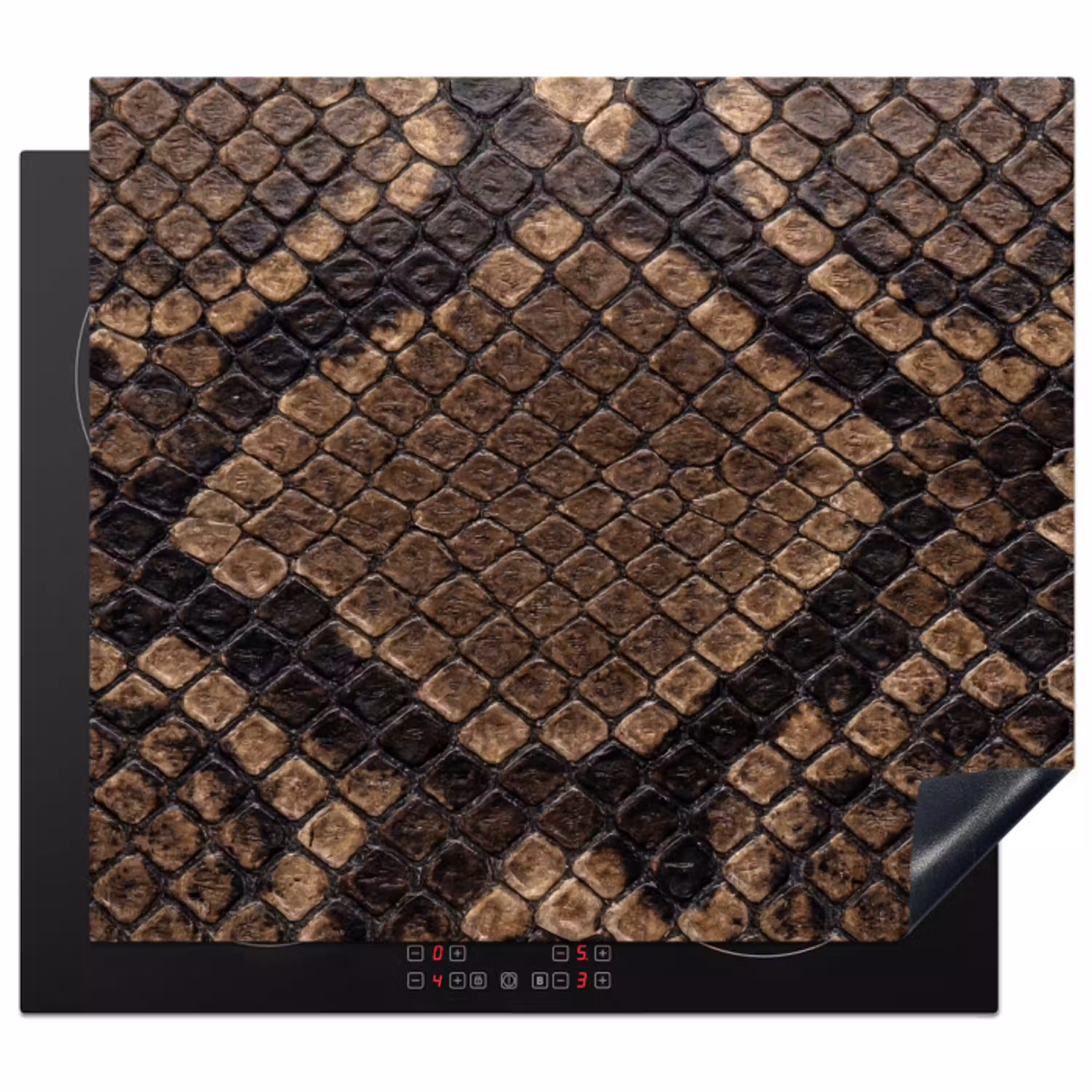 Python - Schubben - Brons Inductie beschermer vinyl 3mm middel -3d