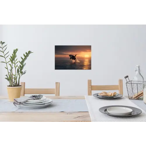 Orka - Zee - Zonsondergang Muursticker klein -eettafel