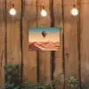 Luchtballon - Woestijn - Zonsondergang - Blauw tuinposter los doek klein -sfeer1