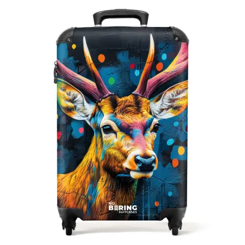 Hert met gewei in graffiti stijl NBS - Handbagage koffer - Kinderen Unisex middel -productfoto_recht