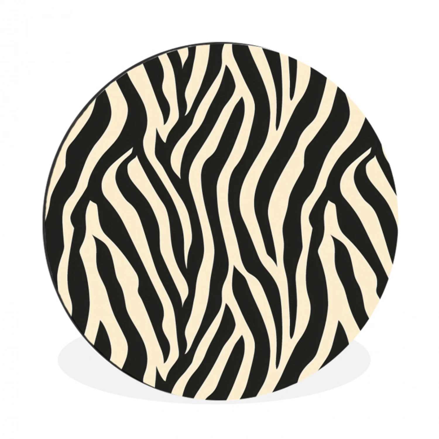 Zebra - Print - Klassiek - Zwart Wandcirkel aluminium klein 190 -3d