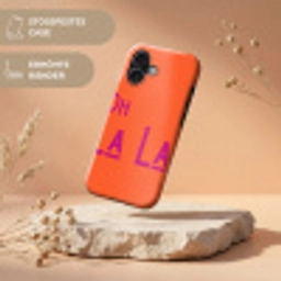 Oh la la - Oranje - Roze - Scheeflettertype Toughcase MagSafe Apple iPhone 17 klein -USP_RandenV_DE