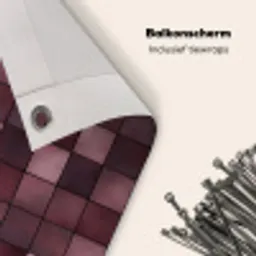 Vierkant - Tegel - Patroon - Paars Balkonbeschermer Duitsland klein 596 -closeup_NL