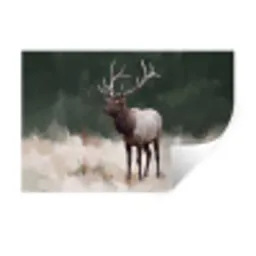 Edelhert - Gewei - Schildering - Rustiek Muursticker klein -3d