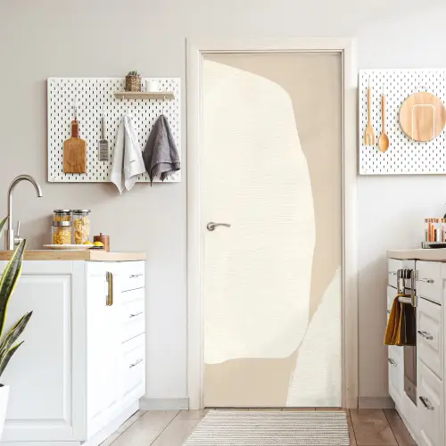 Beige - Abstract - Modern deurposter klein -sfeer5
