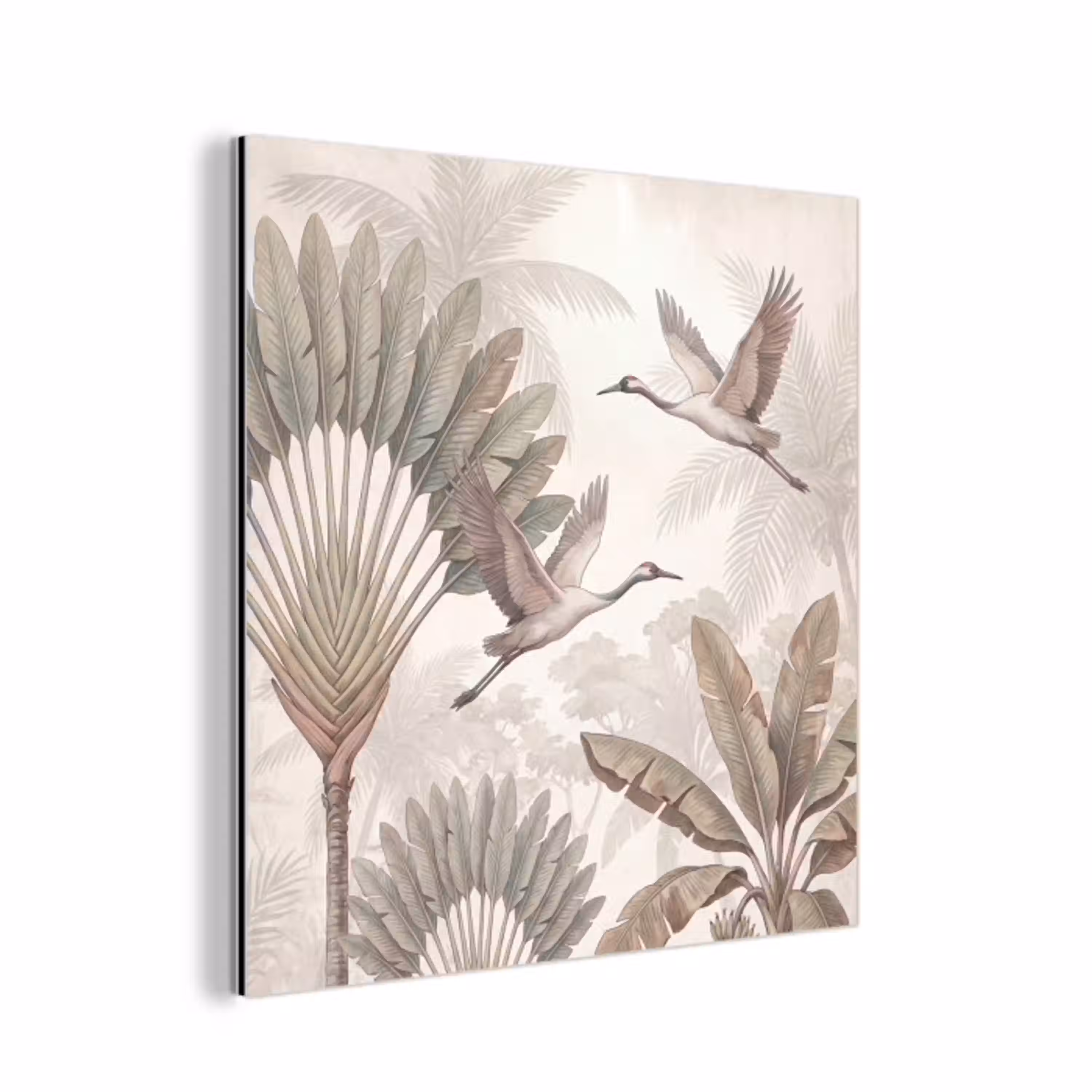 Vogel - Tropisch - Jungle - Natuur - Beige aluminium wit klein -3d