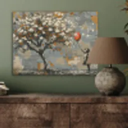 Boom - Graffiti - Banksy Style - Balloon Girl PET vilt klein -sfeer2