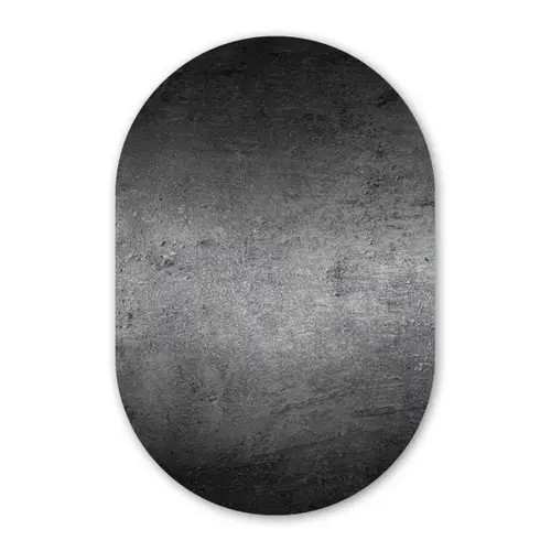 Beton - Grijs - Schaduw - Cement Wandcirkel Ovaal Forex klein -3d