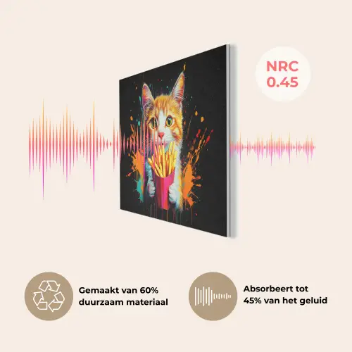 Kat - Eten - Patat - Graffiti - Abstract PET vilt klein -USP_NL