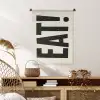 Eten - zwart - Japandi - Wit Wandkleed katoen klein -sfeer5