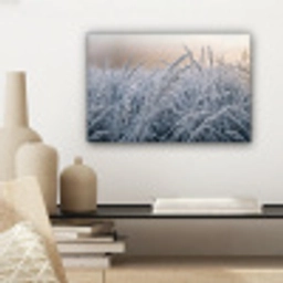 Rijp - Gras - Kristallen - Winter - Minimalistisch canvas 2cm klein -sfeer6