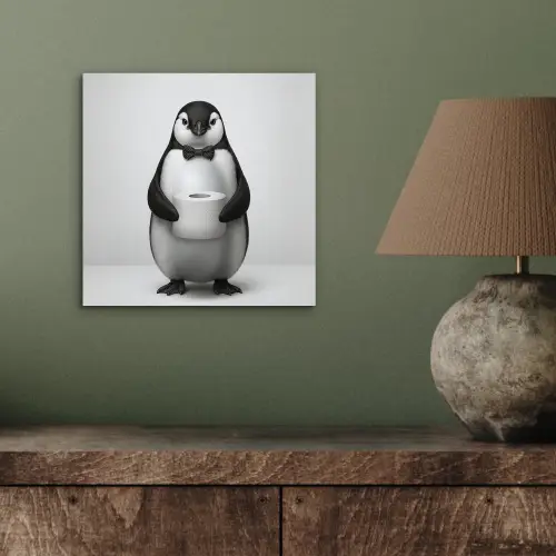 Pinguïn - WC rol - Wit aluminium wit klein -sfeer2