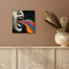 Mond - Golven - Regenboog aluminium wit klein -sfeer4