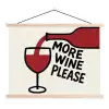 Wijnfles - Quote - Rood - Glas textielposter latten blank klein -3d