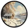 Winter - Sneeuw - Huis - Natuur Fotolijst rond zonder passe partout klein -3d