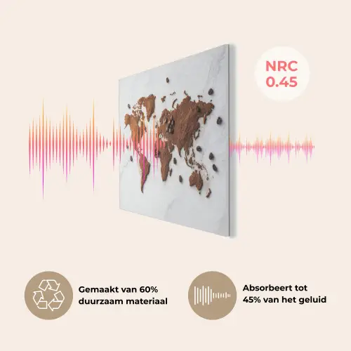 Wereldkaart - Koffie - Marmer PET vilt klein -USP_NL