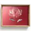 Sierlijk - Bloem - Roze - Glazen Dienblad Rechthoek middel -z3d_shopping