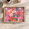Roze - Bloemen - Wit - Oranje Dienblad Rechthoek middel -USP_Formaat