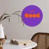 See the good - Oranje - Paars - Smiley Wandcirkel behangsticker klein -sfeer3