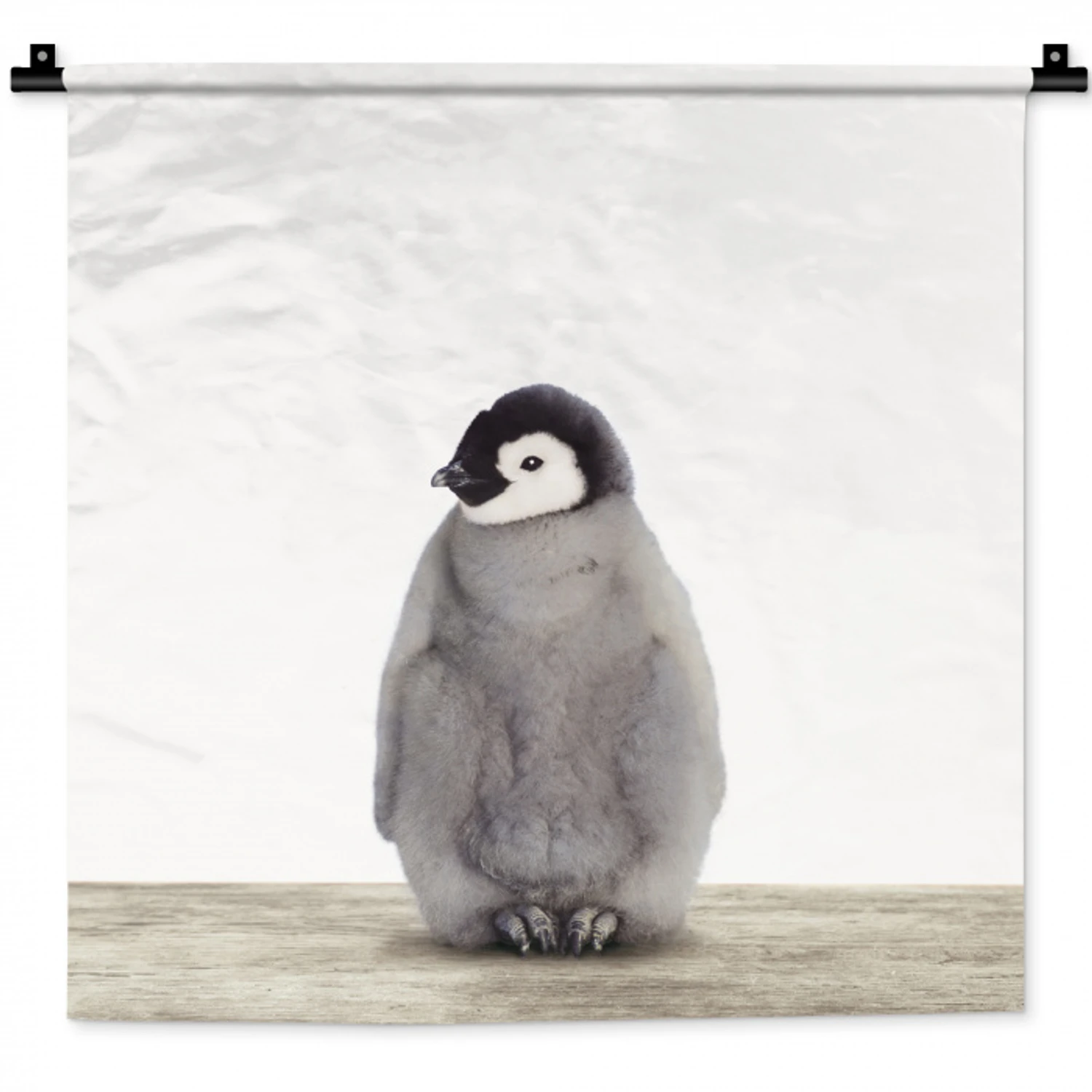 Kinderen - Pinguïn - Grijs - Dieren - Meisjes - Jongens Wandkleed katoen klein -zz3d