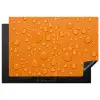 Water - Druppels - Oranje Inductie beschermer vinyl 3mm klein -3d