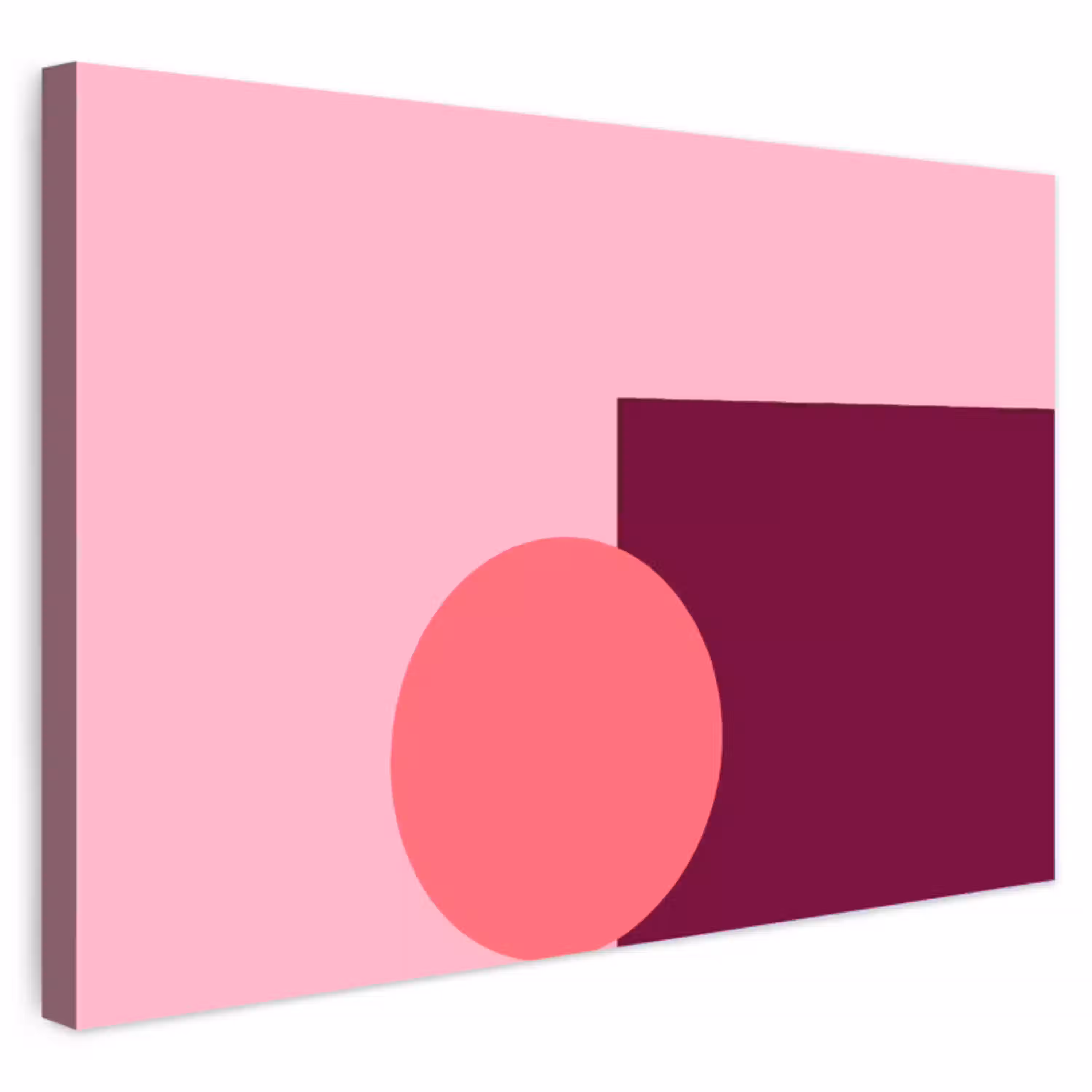 Abstract - Vormen - Roze - Modern - Design Tuinposter op houten frame 2 cm dik klein -3d