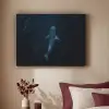 Oceaan - Walvishaai - Donkerblauw - Vlekken Textielframe zwart klein -sfeer1