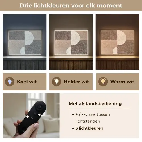 Raster - Halve cirkels - Contrast Light Box met batterij (Wandlamp) middel -USP_lichtkleurNL