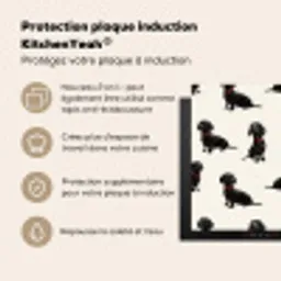 Hond - Patroon - Zwart Inductie beschermer vinyl 3mm middel 274 -zzzzzzusp-haakje_FR