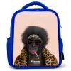 Aap met Loly Kinderrugzak - Blauw middel -3d