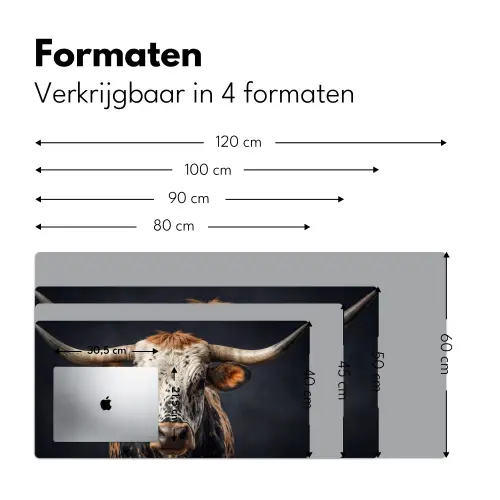 Stier - Kleurrijk - Hoorns Muismat XXL klein -sfeer5
