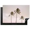Palmbomen - Zonsondergang - Roze Inductie beschermer vinyl 3mm klein -3d