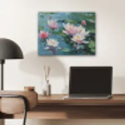 Waterlelies - Bloemen - Roze - Water PET vilt klein -sfeer5