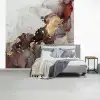 Rood - Marmer - Goud fotobehang vinyl groot -slaapkamer
