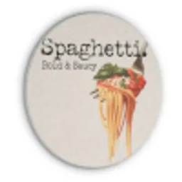 Spaghetti - tomatensaus - Parmezaanse kaas Akoestische PET Vilt - Rond klein -3d