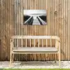 Loopbrug - Hout - Strand - Zee Tuinposter op houten frame 2 cm dik klein -sfeer4