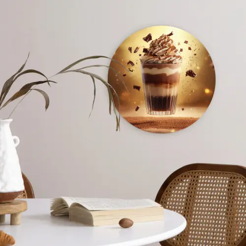 Dessert - Chocolade - Zoet - Eten Wandcirkel kunststof plaat 5mm dik klein -sfeer4