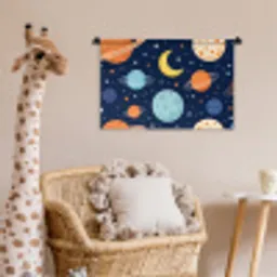 Ruimte - Planeten - Kleurrijk Wandkleed katoen klein -wsfeer5_kind